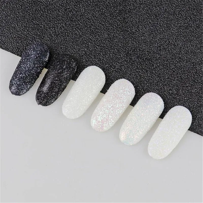 6 шт./компл. порошок для ногтей Блестящий шерстяной черный блестящий сахарный