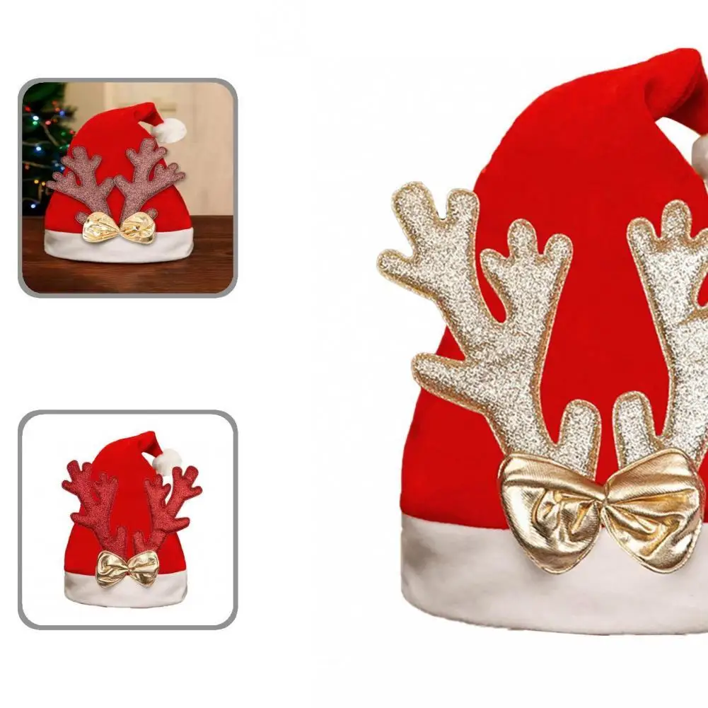 

Рождественская шапка, блестящее украшение, милая шапка с бантом и блестками