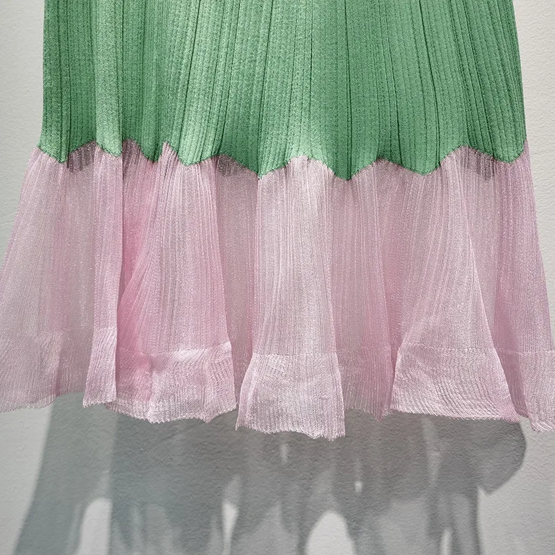 

Women Skirt 2021 Spring and Summer New Skirt Fashionable Casual Loose Color Bow Knit Midi Skirt