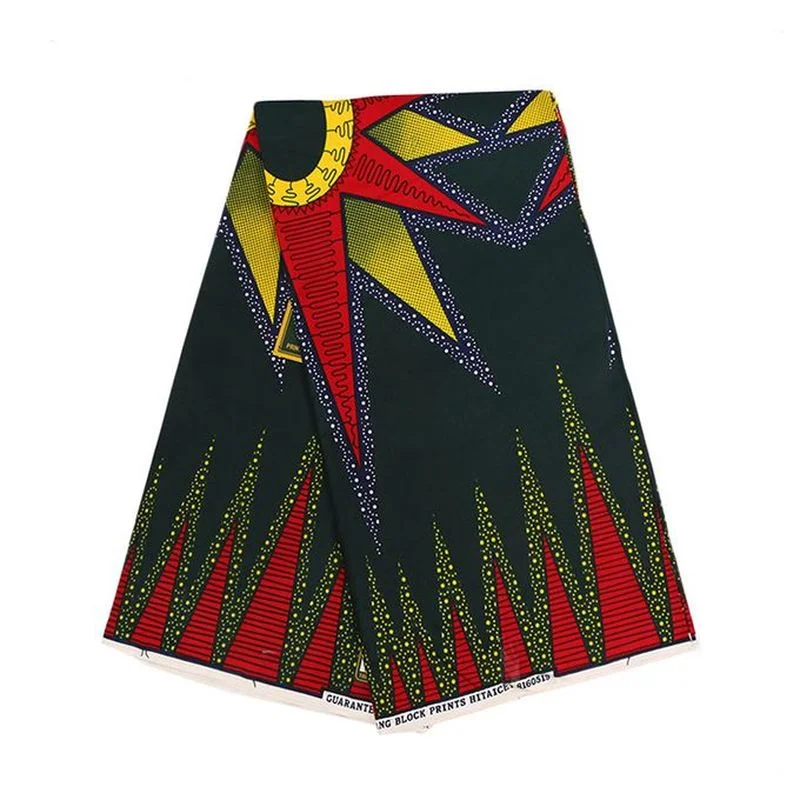 

African Fabric 6 Yard Floral Pattern Ankara Print Wax Cool Color Designer Fabric Dashiki for Sewing