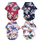 2021 летняя одежда для собак, куртка для собак, футболка с цветочным принтом для собак и кошек, гавайский пляжный стиль, повседневная одежда для собак на весну и лето