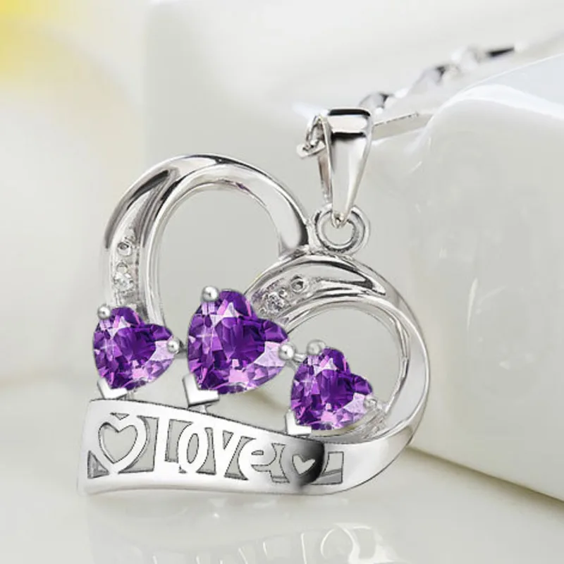 Женское Ожерелье с кулоном в виде сердца серебро 925 пробы | Украшения и аксессуары