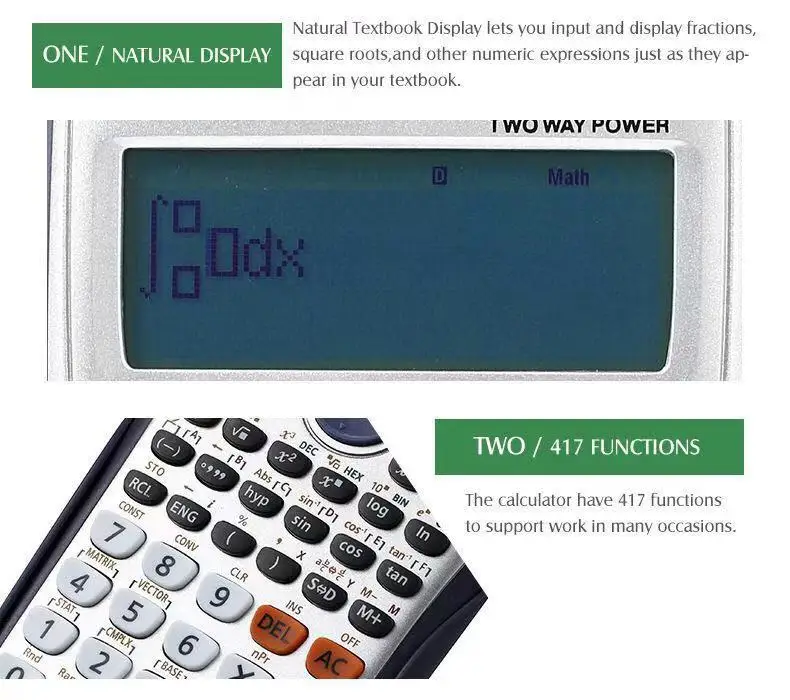 Совершенно FX-991ES-PLUS, научный калькулятор, функция для школьного офиса, два способа питания, студенческий обучающий калькулятор