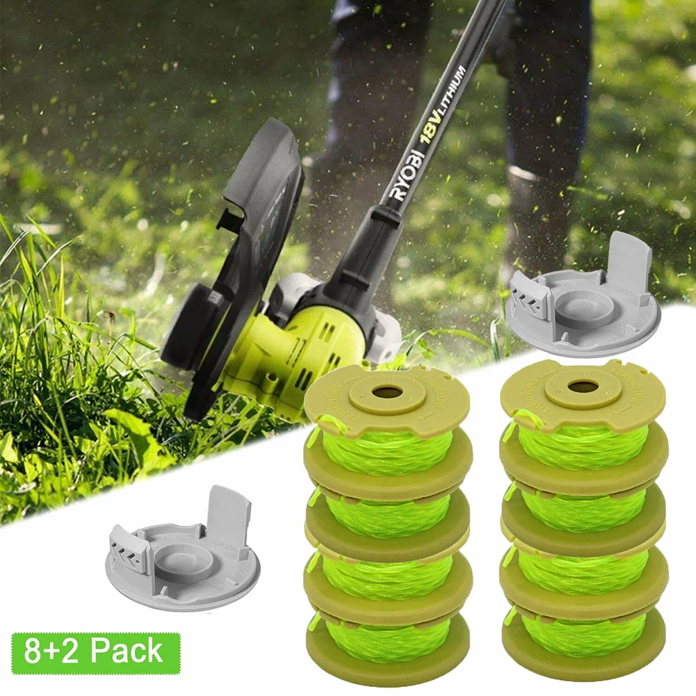 

For Ryobi Replacement Spools 0.080 In.Trimmer Autofeed Twisted Line 8+2pack For RYOBI Cordless Auto-feed String Head