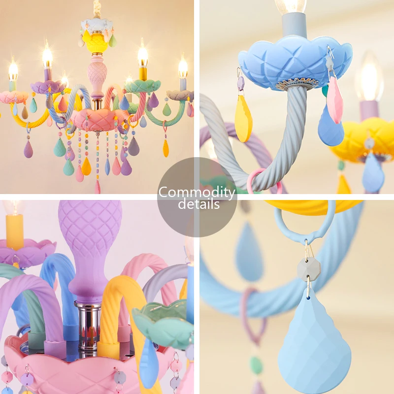 Европейский красочный подвесной светильник в виде макарона радужная свеча