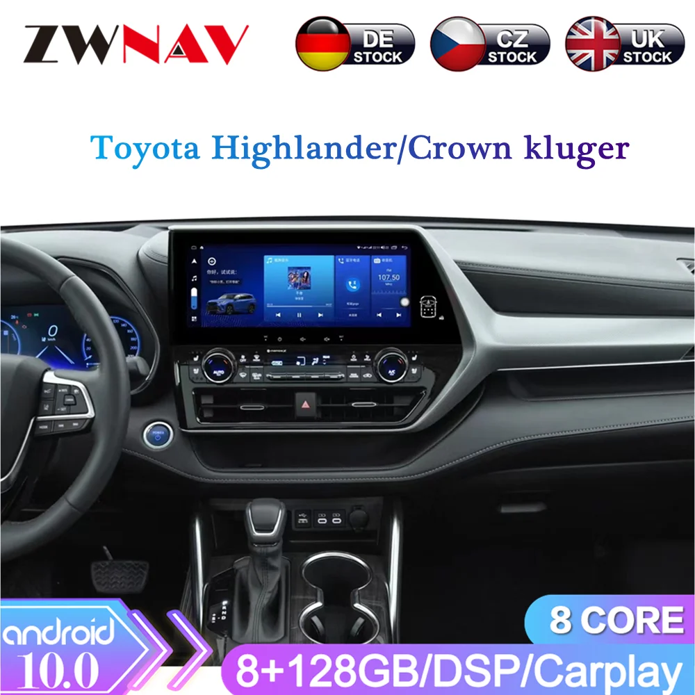 128 ГБ Android 10 8-ядерный автомобильный радиоприемник GPS DVD - плеер для Toyota Highlander Crown Kluger