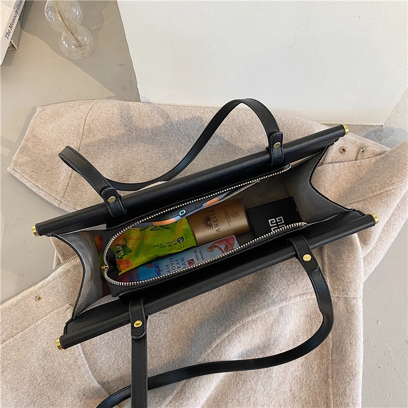 

Burminsa Stone Pattern Mental Shoulder Bags For Office Ladies Large Capacity Women Work Tote Bag High Quality Briefcase Bag 2020