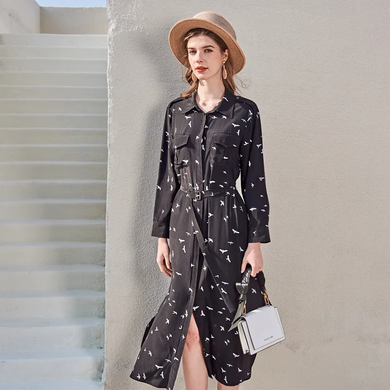 

CASUAL silk ladies dress holiday dress