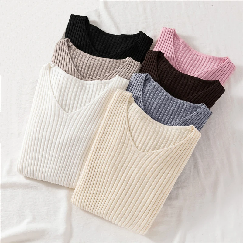 Gaganight 2019 пуловер вязаный свитер женская зимняя одежда джемпер с V-образным