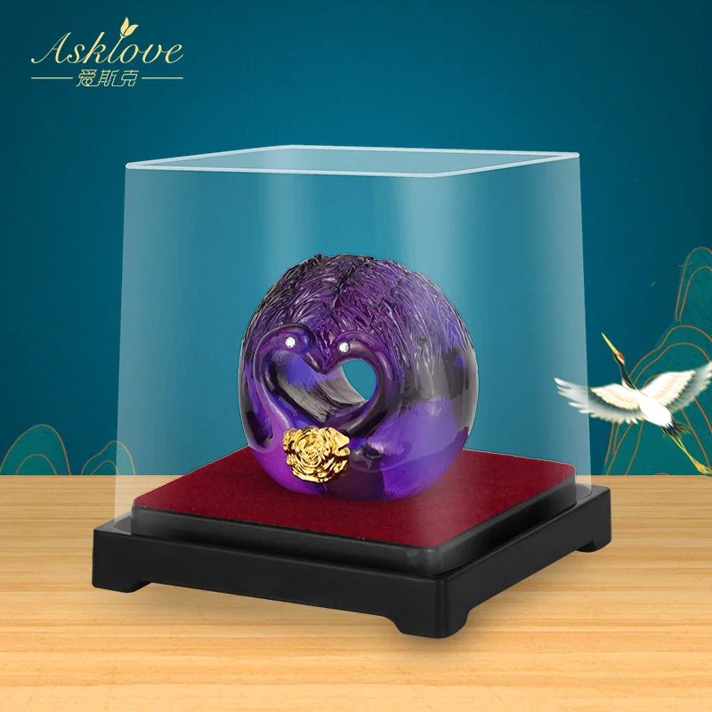 

Elegant Handmade Resin Swan Creative Animal Figurines Car Ornaments Decor Couple Swan Crafts Home Decor Valentine's Day Gifts