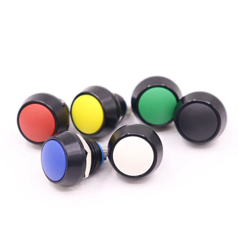 10 шт. 12 мм Мгновенный кнопочный переключатель черного цвета переключатели с