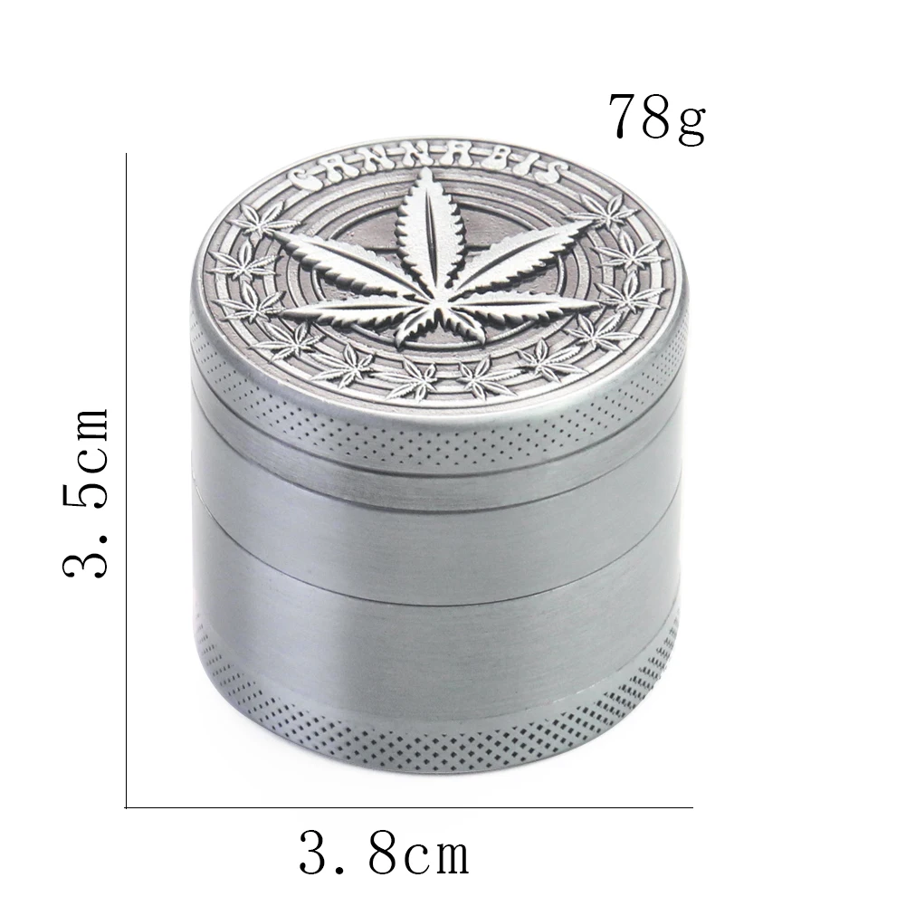 4-слойная мельница из цинкового сплава для трав табака кленовых листьев специй