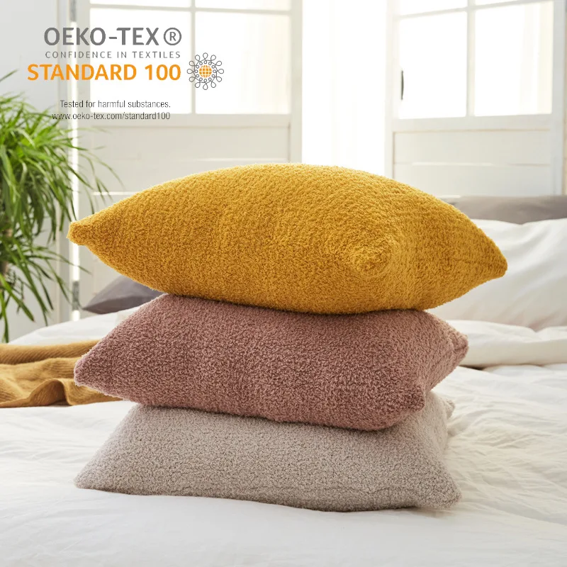 

Soft Short Plush Throw Cushion Cover 45X45CM Home Decorative Knitted Pillow Cover For Sofa Nordic Comfortable Back Cushion Case
