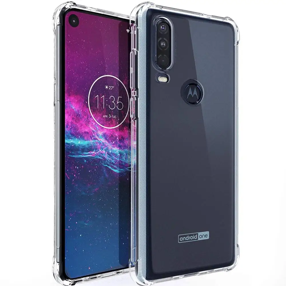 Прозрачный мягкий чехол для Motorola One Action Zoom, угловая Силиконовая задняя крышка для Motorola One Macro Vision, резиновый бампер
