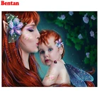 DIY 5d алмазная картина эльфы для мамы и ребенка, наборы для вышивки крестиком, мозаичные картины, стразы, алмазная вышивка, хобби, ремесла