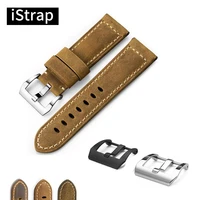 istrap unique 22mm 24mm 26mm watch strap genuine calf leather bracelet watch bands assolutamente brown watchband for pane rai