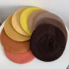 Осенне-зимняя шапка, теплые шерстяные береты, берет во французском стиле, женская шапка художника, винтажные элегантные береты для девочек, женская теплая шапка для прогулок