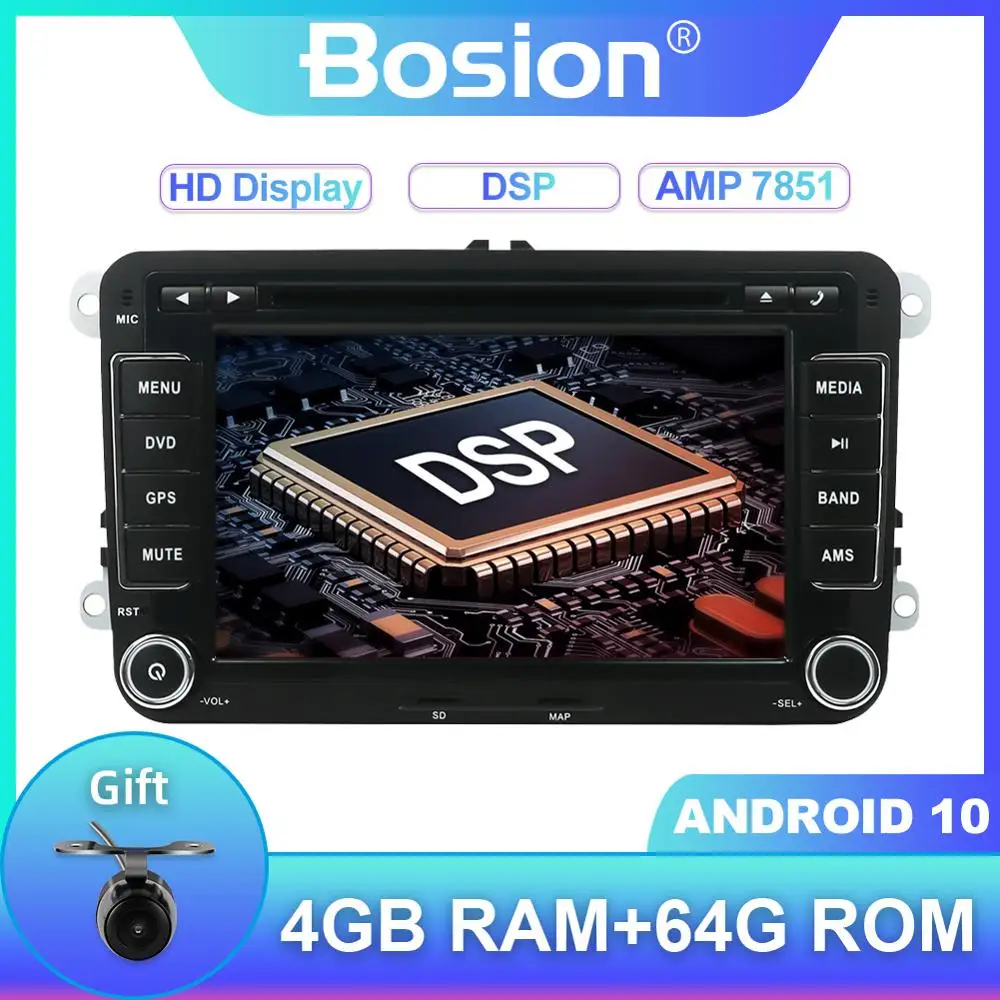 Автомобильный мультимедийный dvd плеер Bosion PX6 DSP Android 10 2 Din для Volkswagen