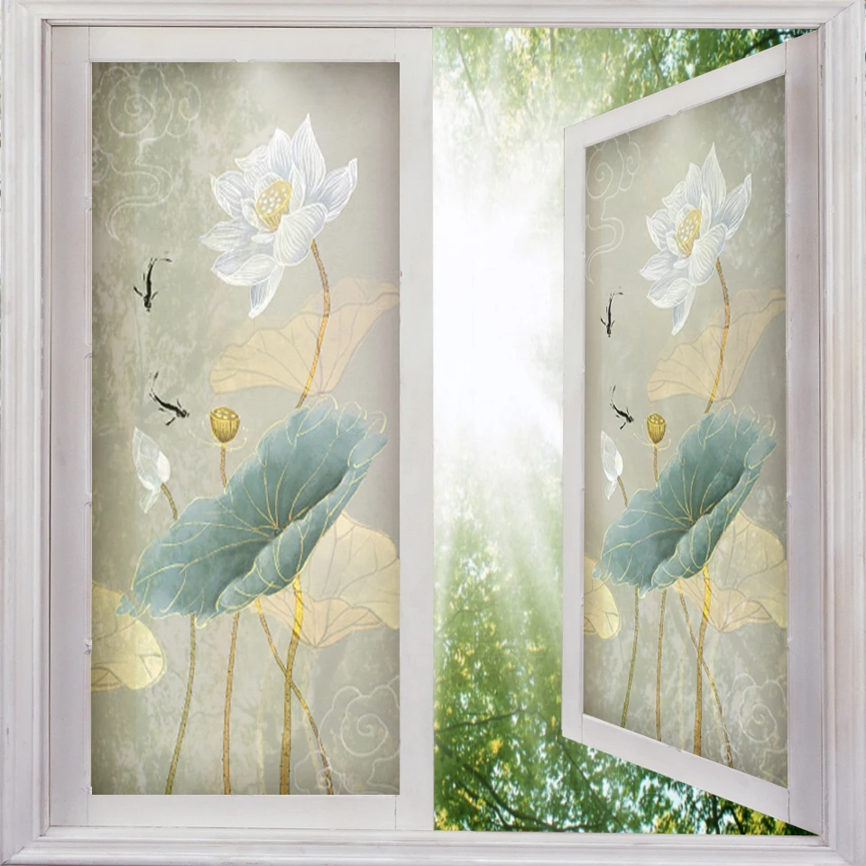 

Custom European Church Style Window Film Stained Glass Film Frosted Self Adhesive Film Privacy UV Protection Window Stickers