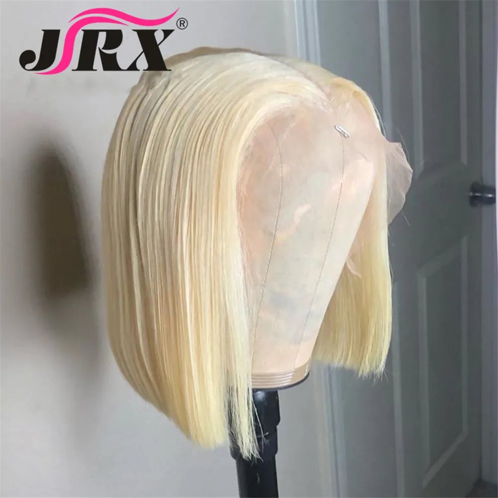 613 блонд короткий Боб человеческие волосы парики для женщин бразильский Реми