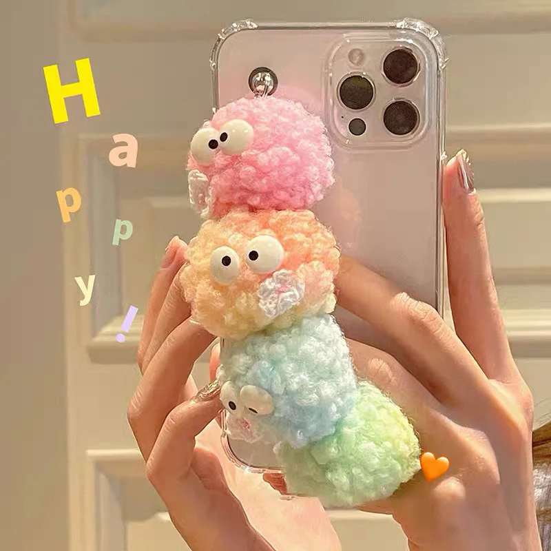 

INS Cute Smudge Hairball Bracelet Phone Case For iPhone 11 12 13 Pro XS Max Mini X XR 7 8 Plus SE Clear Soft Silicone Back Cover
