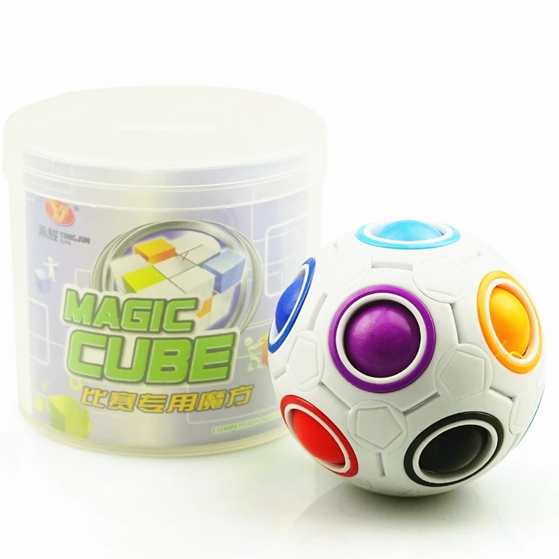 Yongjun Creative Magic Cube Speed Rainbow Puzzles Ball Football cubo magico Educational Learning Toys for Children Kids Toys boy images - 6
