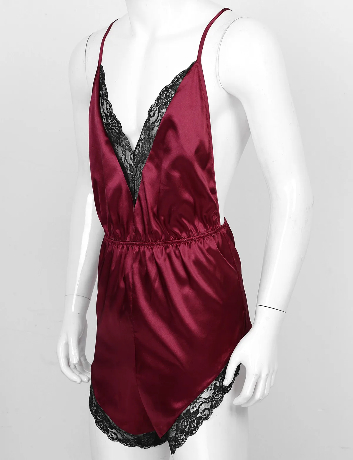 Нижнее белье Sissy Пижама ChicTry мужская с V-образным вырезом атласная одежда для сна