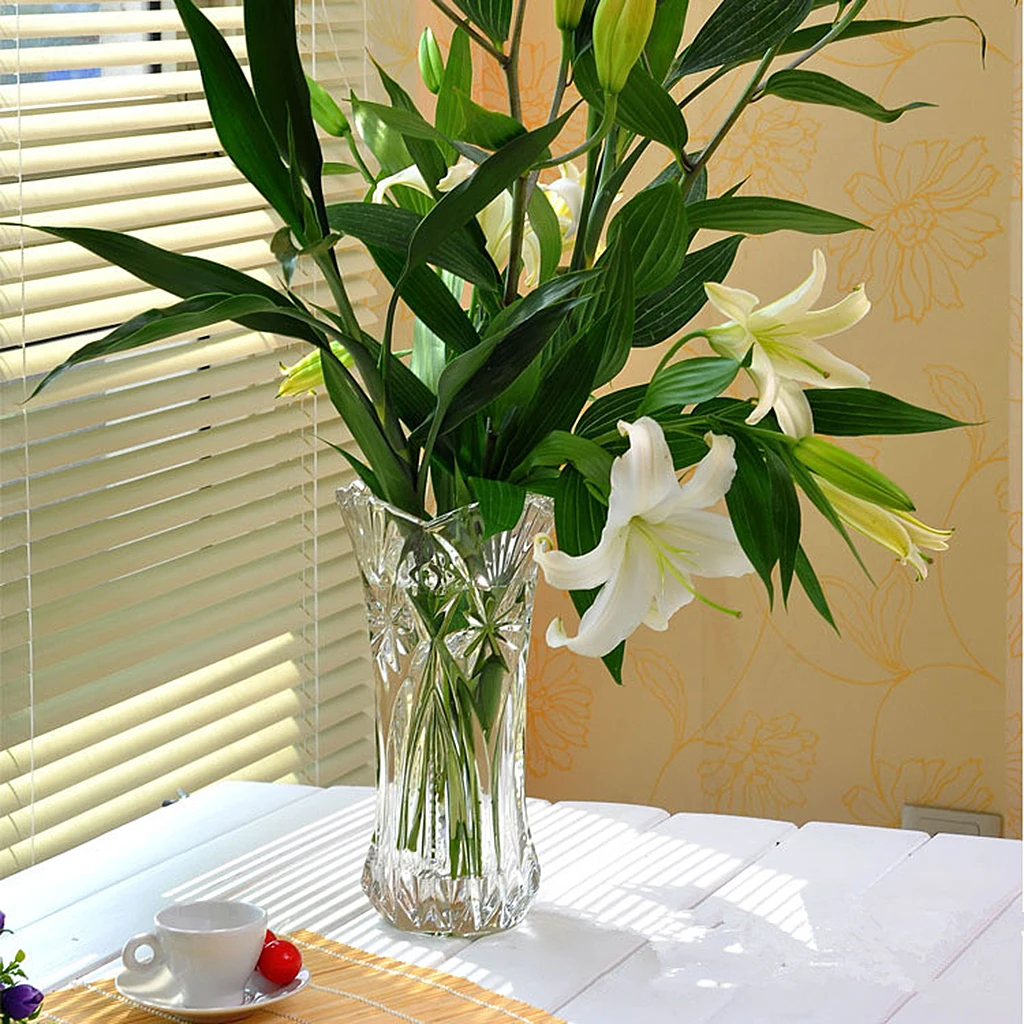 

19.5cm Tall Crystal Flower Large Vase Cut Glass Vases Home Tabletop Centrepieces