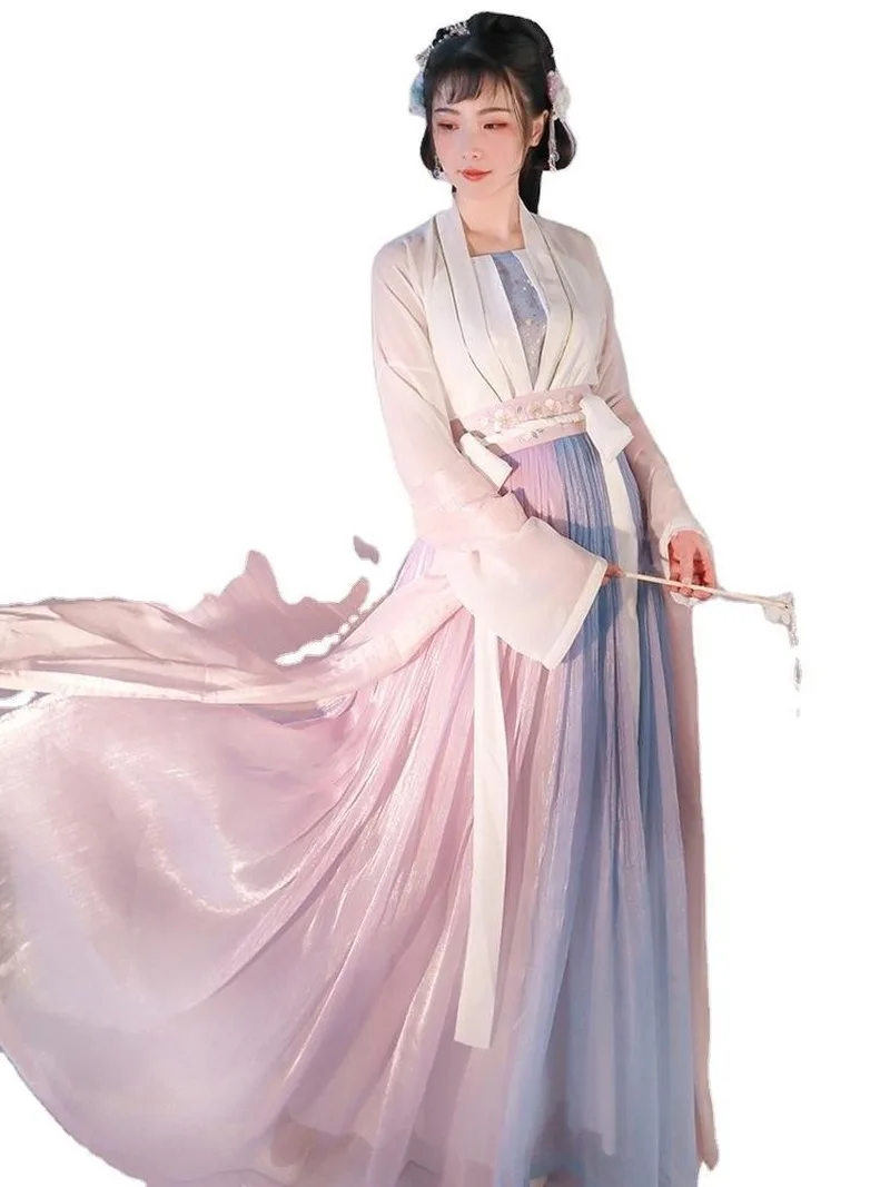 

Autumn and winter daily Hanfu female traditional costume Chinese style super fairy heavy industry embroidery chest waist Hanfu