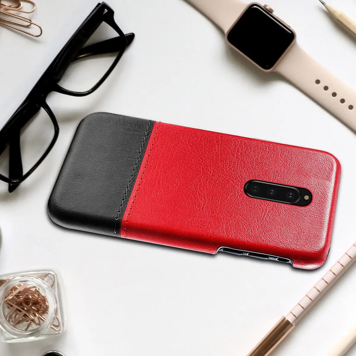 Тонкий чехол на заднюю панель для телефона контрастный цвет кожаный жесткий ПК с