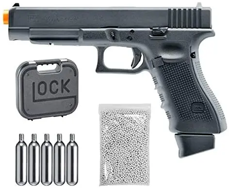Пистолет Umarex Glock G34 Gen4 C02 с насадками для страйкбола Deluxe (VFC) пневматический мягкий