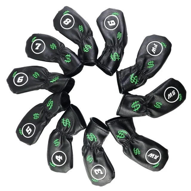 10pcs USA NRC железные головные уборы для гольфа, изысканные полиуретановые толстые чехлы из искусственной кожи для клюшек для гольфа, железные головные уборы, аксессуары - Цвет: 10pcs USA