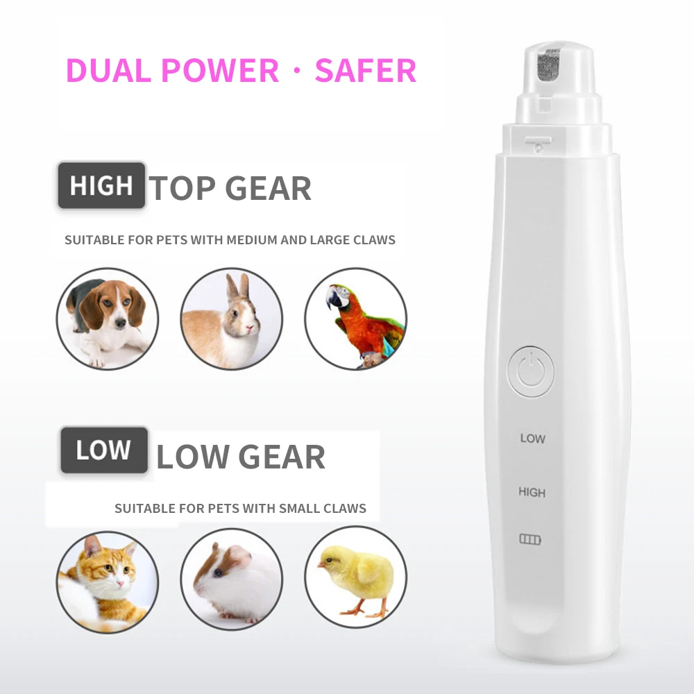 Перезаряжаемая Машинка для ухода за ногтями собак и кошек USB электрическая