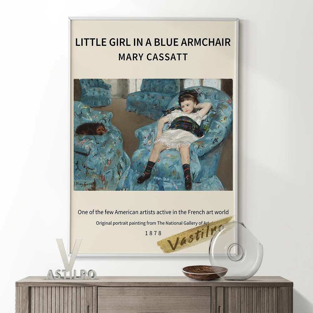 

Mary Cassatt Character Portrait Exhibition Museum Poster Little Girl In A Blue Armchair Vintage Art Prints Canvas Painting Decor