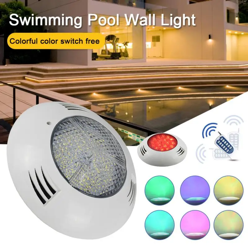 

IP68 Waterproof LED Swimming Pool Lights Wall-mounted Underwater Lights RGB 18W 12V Colorful Remote Control Led Pool Wall Lamp