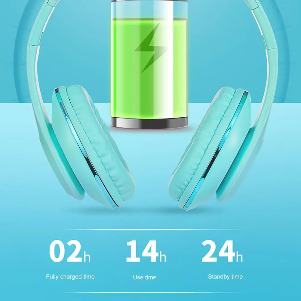 

Macaron Foldable Bluetooth Headphone Wireless Sport Super Bass Stereo Music Earphone Computer Gaming Headset With TF Card Socket