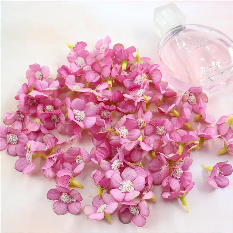 rose red 2 см многоцветная Маргарита Флорес cabezas мини seda flores artificiales para guirnalda Скрапбукинг hogar boda украшение - Цвет: rose red