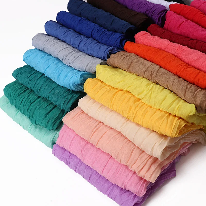 

AMYO Winter Polyester Scarf for Children Soft Warm Long Women Scarves 180CM Solid Cotton Linen Shawl