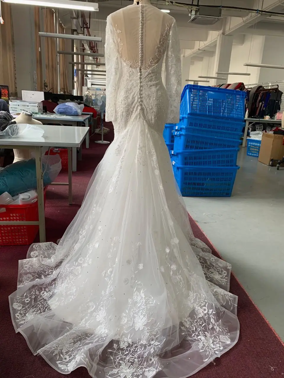 Женское свадебное платье с юбкой годе сексуальное вышивкой и открытой спиной со