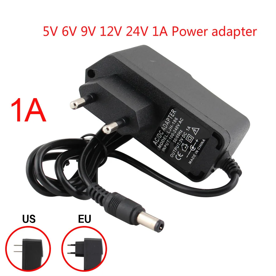 9V адаптер питания DC 5V 6V 9V 12V 24V 1A Универсальный адаптер питания от 220V до 12V AC DC US EU штекер для светодиодной ленты светильник