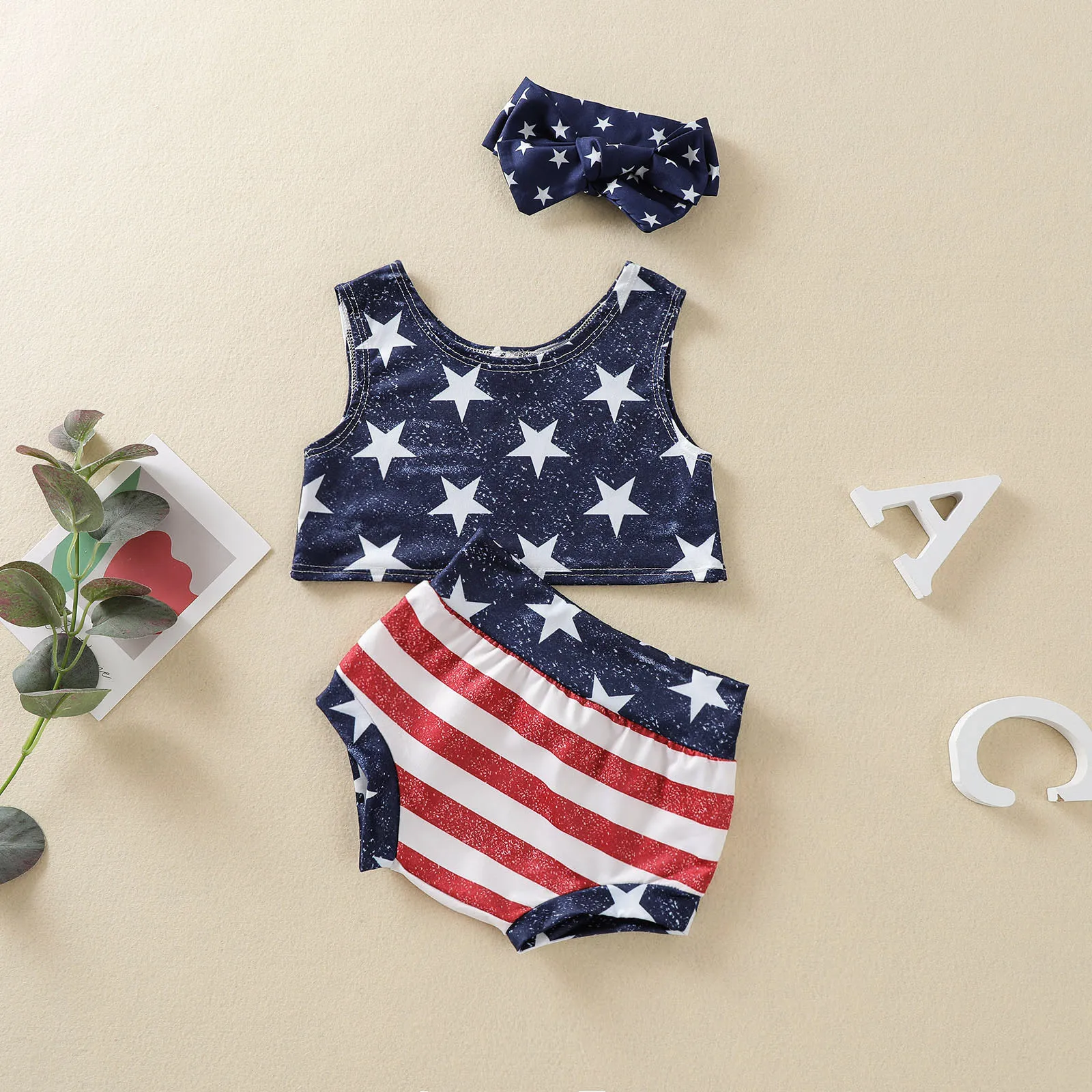 Комплект из 3 х предметов для новорожденного одежда малышей на День