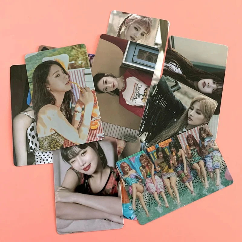 

10Pcs/Set Kpop GIDLE New Album DUMDi DUMD Crystal Card Sticker Sticky Photo Card Sticker
