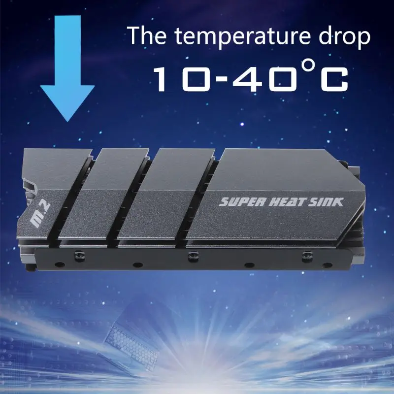 1 комплект M.2 SSD NVMe NGFF теплоотвод алюминиевый радиатор с термопанелью для M2