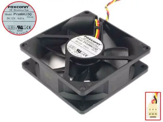 Вентилятор охлаждения сервера Foxconn PVA080G12Q F04 DC 12 В 0,65 а 3 провода 80x80x25 мм