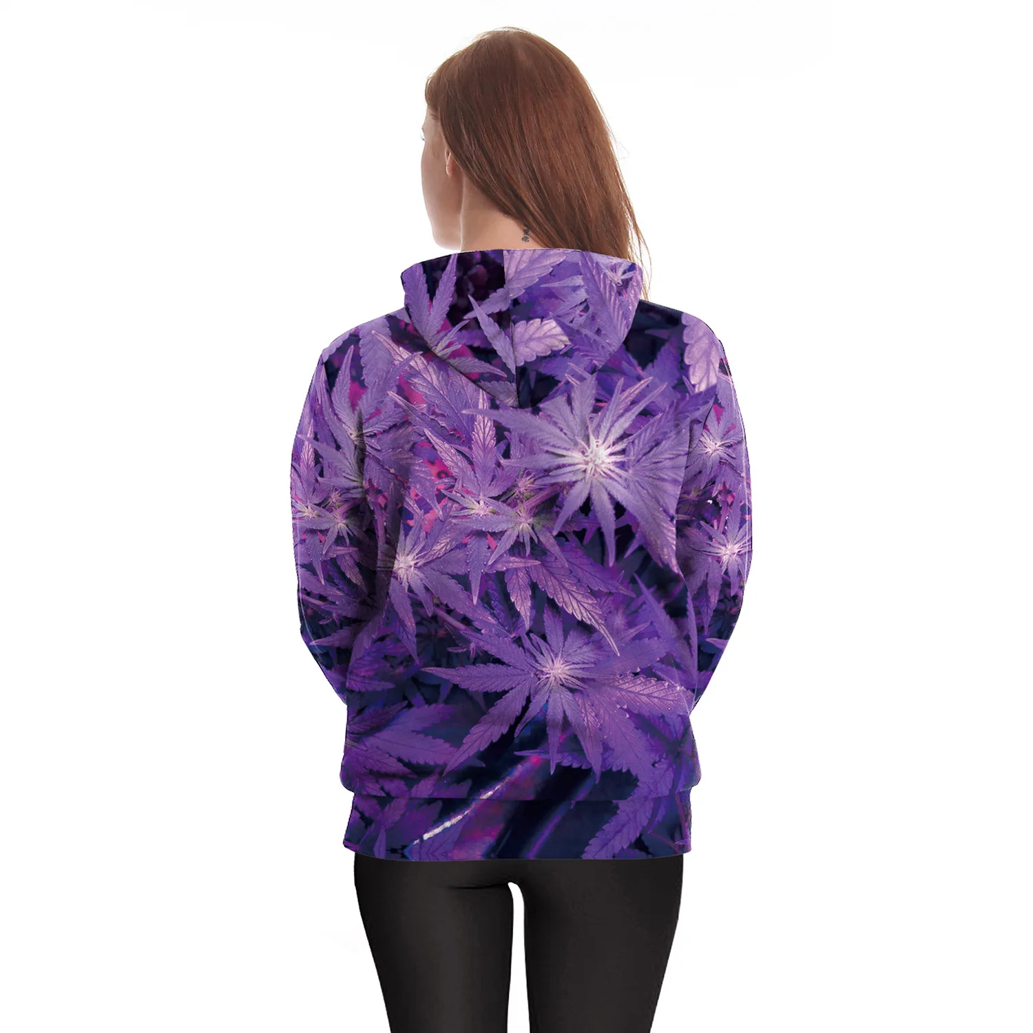 

2020 New Hiphop Hoodies Fashion Style 3D Printed Purple Leaves Hooded Sweatshirts Rock Hoodie Streetwear C288