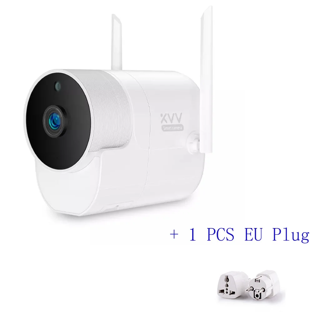 Camera and EU plug Xiaomi Xiaovv наружная Водонепроницаемая панорамная камера наблюдения беспроводная wifi ночного видения высокой четкости с приложением Mijia - Colour: Camera and EU plug