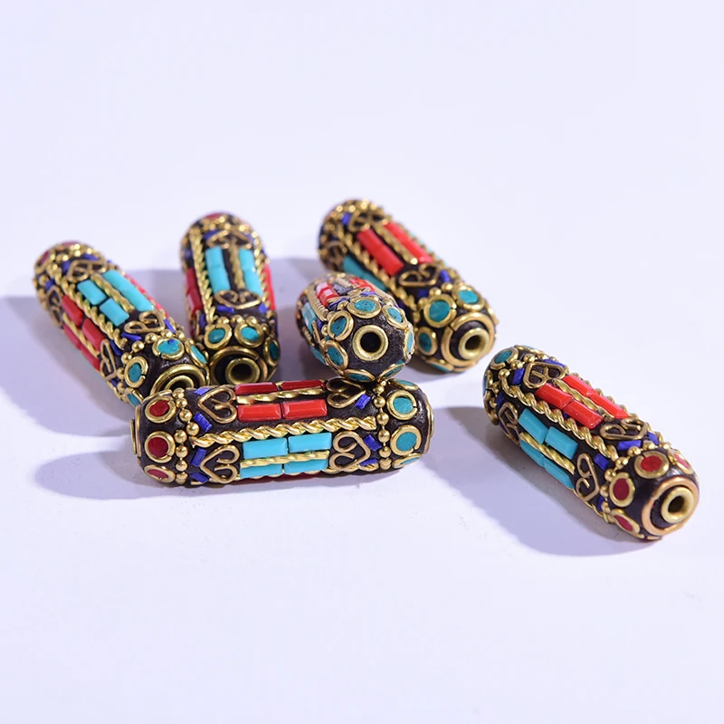 Винтаж бусины в тибетском стиле непальское индийское длинные цилиндрическая