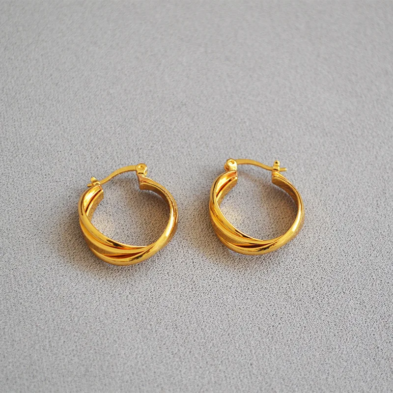 

Korean Design 3 Layers Round Earrings for Women Hoop Earrings Popular Brand Party Jewelry Brincos