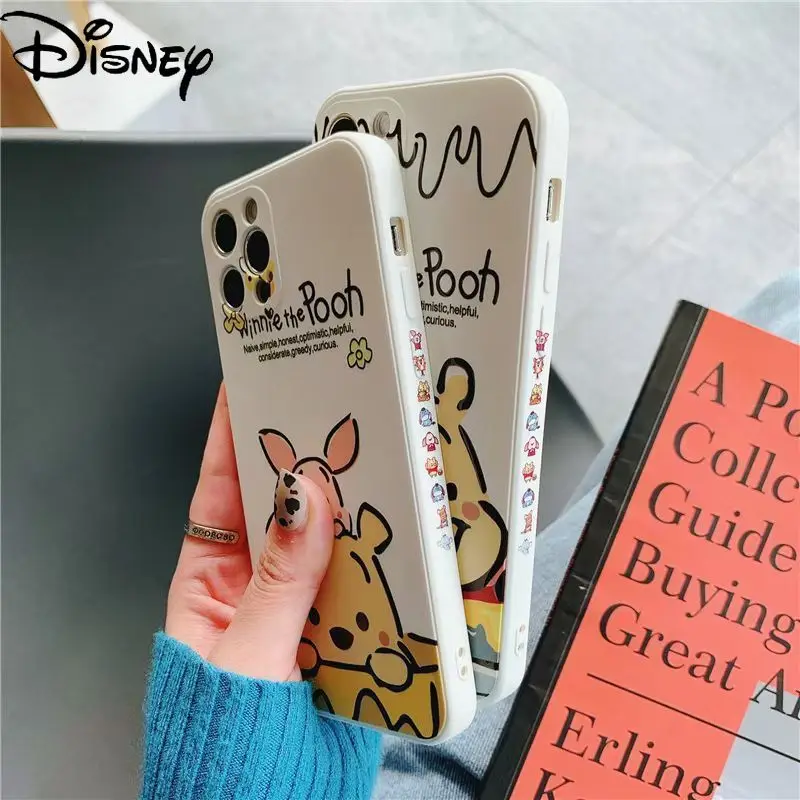 

Disney Liquid Silicone Winnie the Pooh Phone Case for iPhone12 12Pro 12Promax 11 Pro 11Promax Mini X XS XR 7 8 Plus Anime Cover