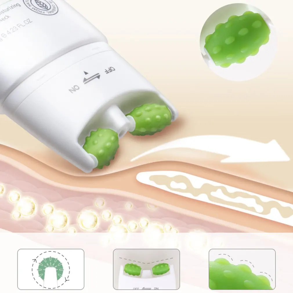 Двойной роликовый крем для шеи аргинин коллаген уменьшает морщины подтягивает и